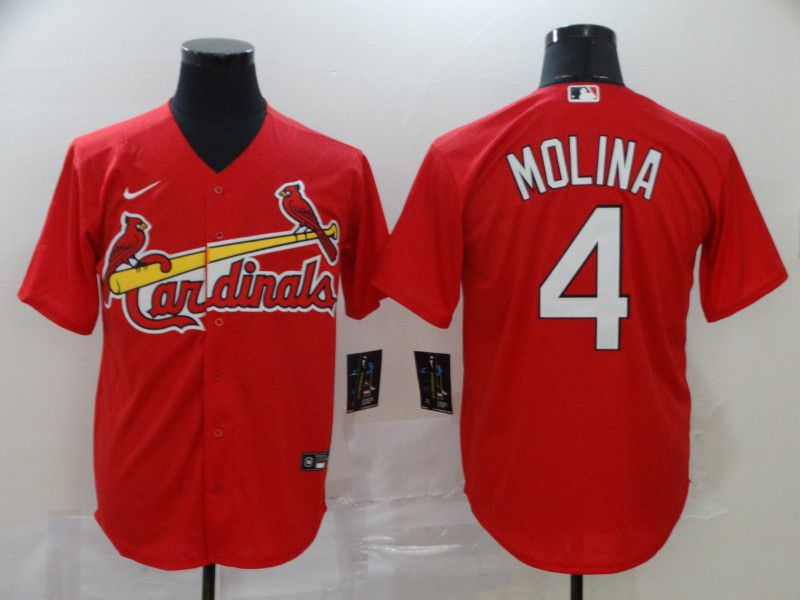 Men St.Louis Cardinals 4 Molina Red Nike Game MLB Jerseys